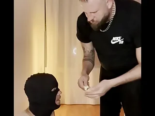 Slave fucked by butt-machine and I gaming-table him my cum stranger condoms